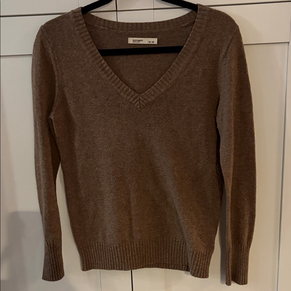 Old Navy Brown V-Neck Sweater